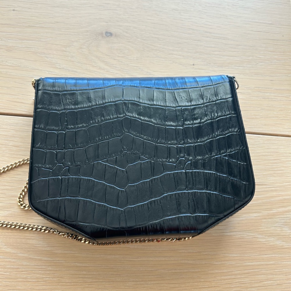 DeMellier Black Croc-Embossed Mini London Leather Bag - Picture 5 of 9